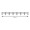 Fotogalerie - Závěsná lišta SPACE LINE 38 cm, 6 háčků