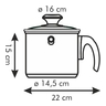 Fotogalerie - Mlékovar dvouplášťový PRESTO s poklicí ¤ 16 cm, 2.0 l