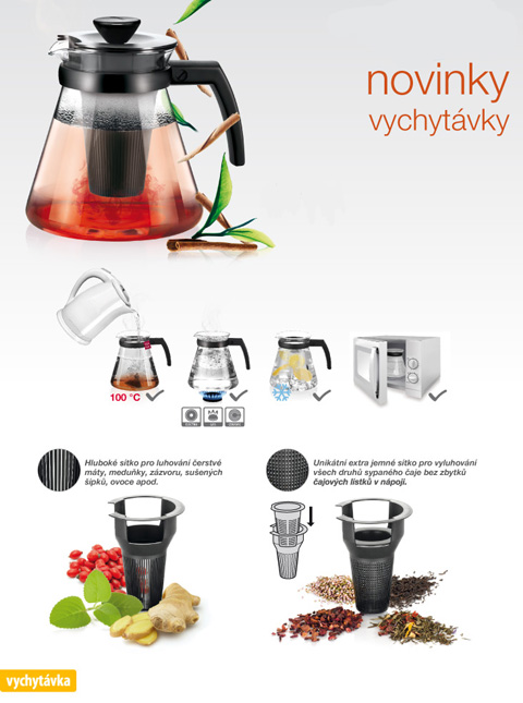 Konvice TEO 1.25 l, s vyluhovacím sítkem Tescoma